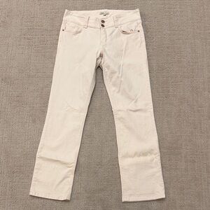 CAbi Cream Straight-Leg Jeans